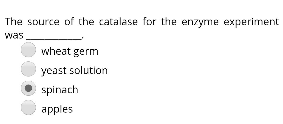 yeast and catalase experiment