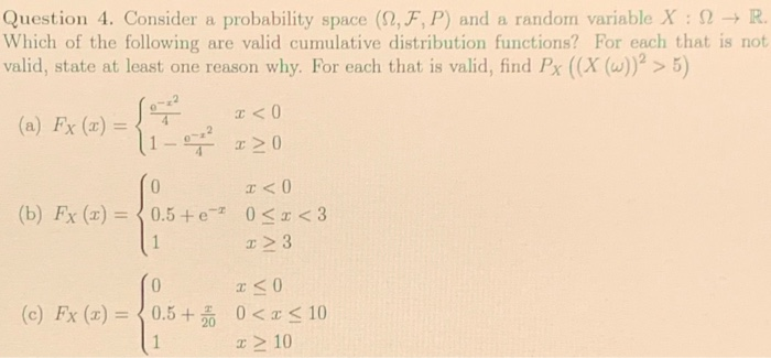 Solved Question 4. Consider a probability space (12,FP) and | Chegg.com