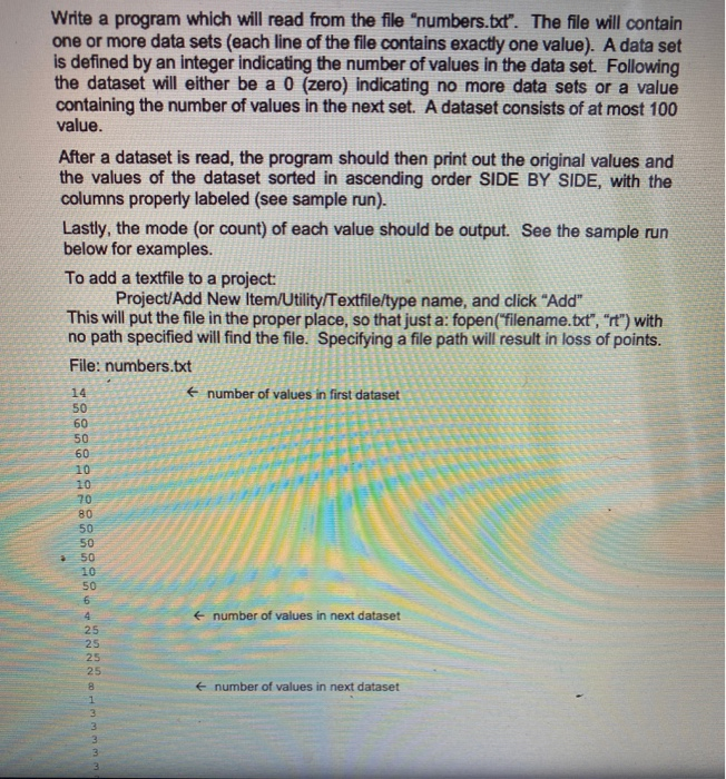 Solved Write a program which will read from the file | Chegg.com