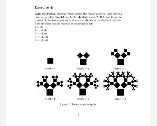 Solved Exercise 4: Write the Python program which draws the | Chegg.com