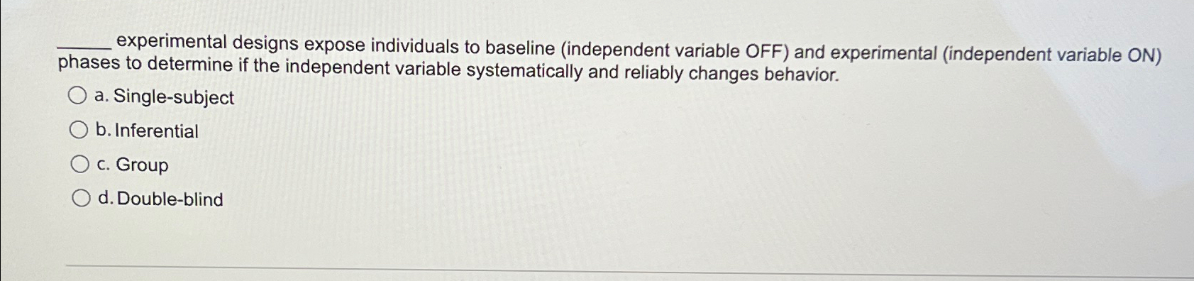 independent variable in a basic experimental design