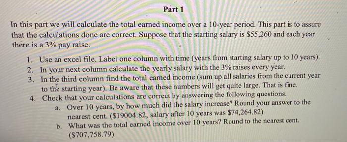 Solved Part 1 In this part we will calculate the total | Chegg.com