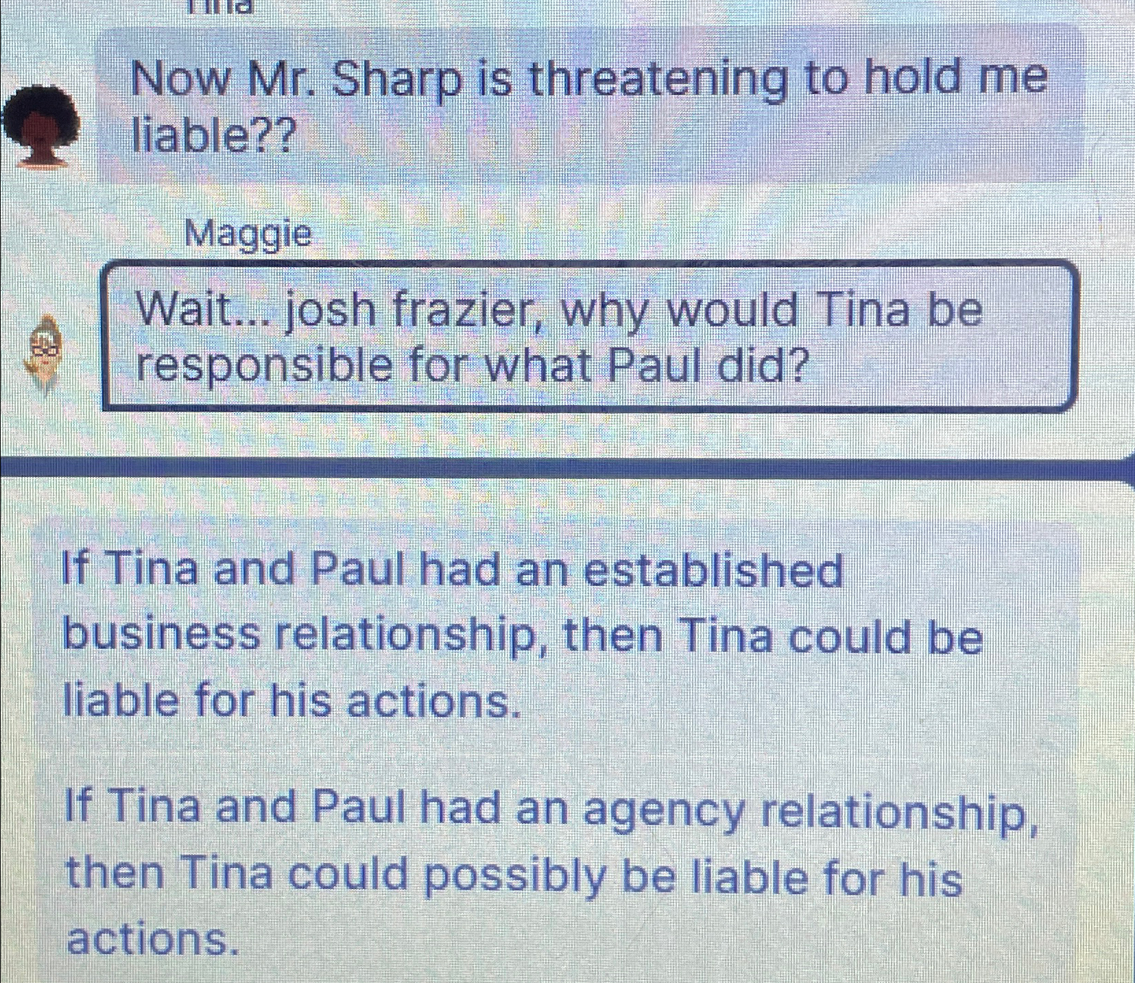Solved Now Mr. ﻿Sharp is threatening to hold me | Chegg.com