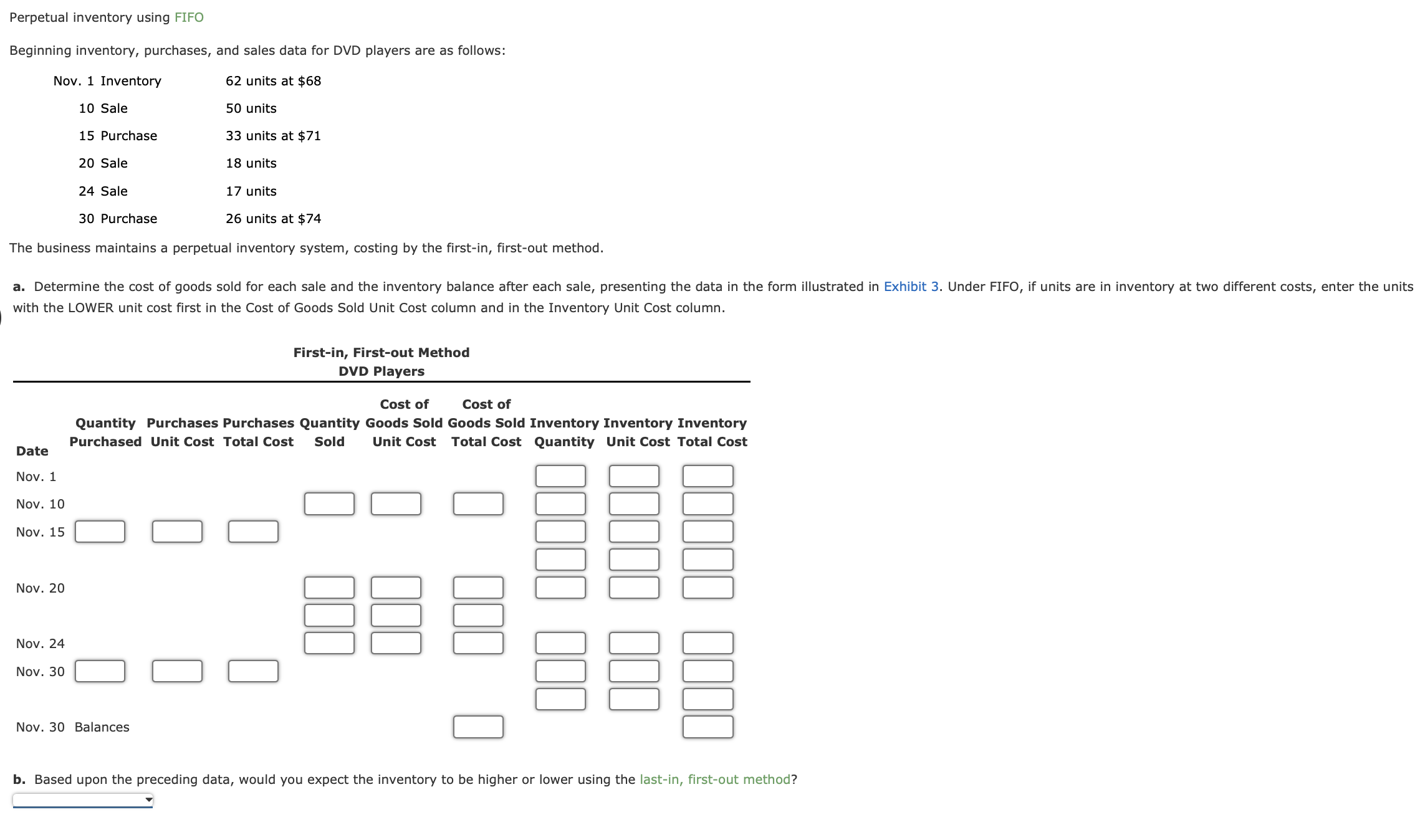 Solved Perpetual Inventory Using FIFOBeginning Inventory, | Chegg.com