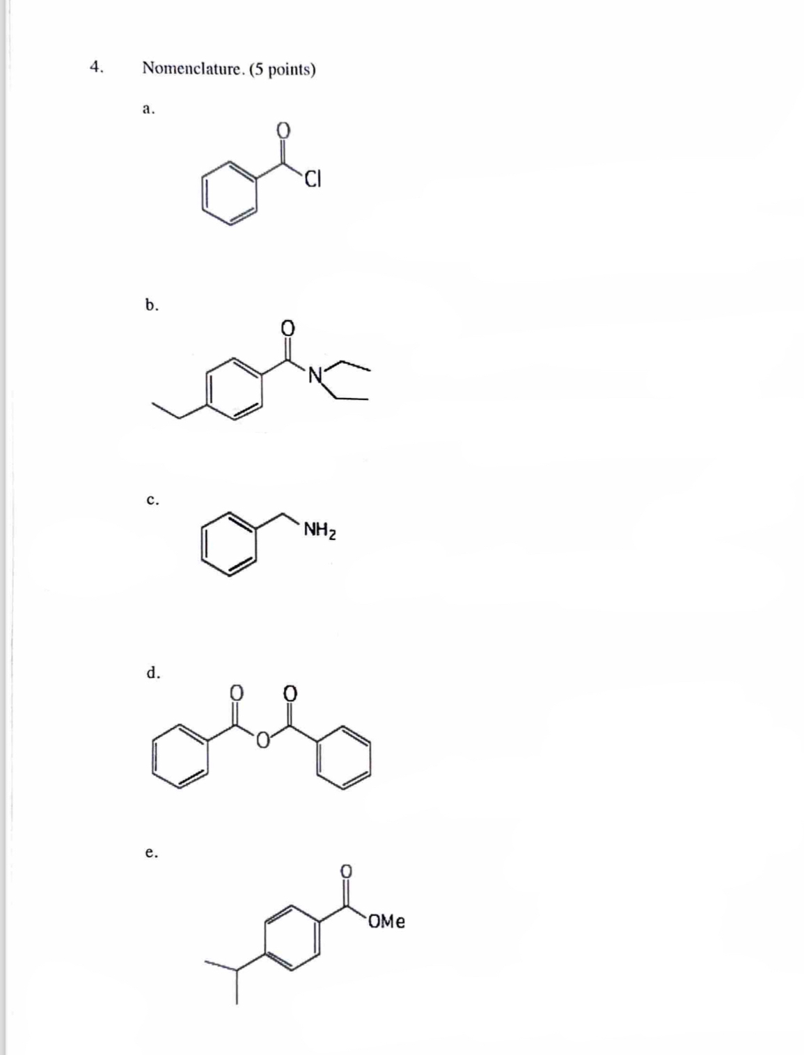 Solved Nomenclature. (5 ﻿points)a.2c.e. | Chegg.com