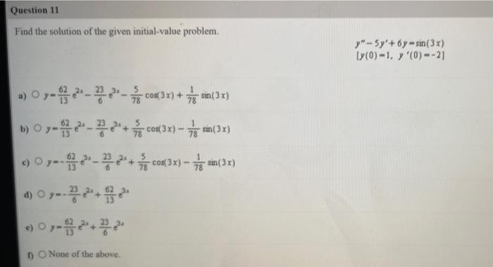 Solved Find The Solution Of The Given Initial-value Problem. | Chegg.com