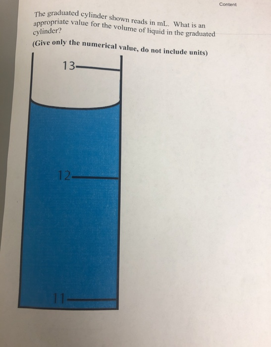 Solved The graduated cylinder shown reads in mL. What is an