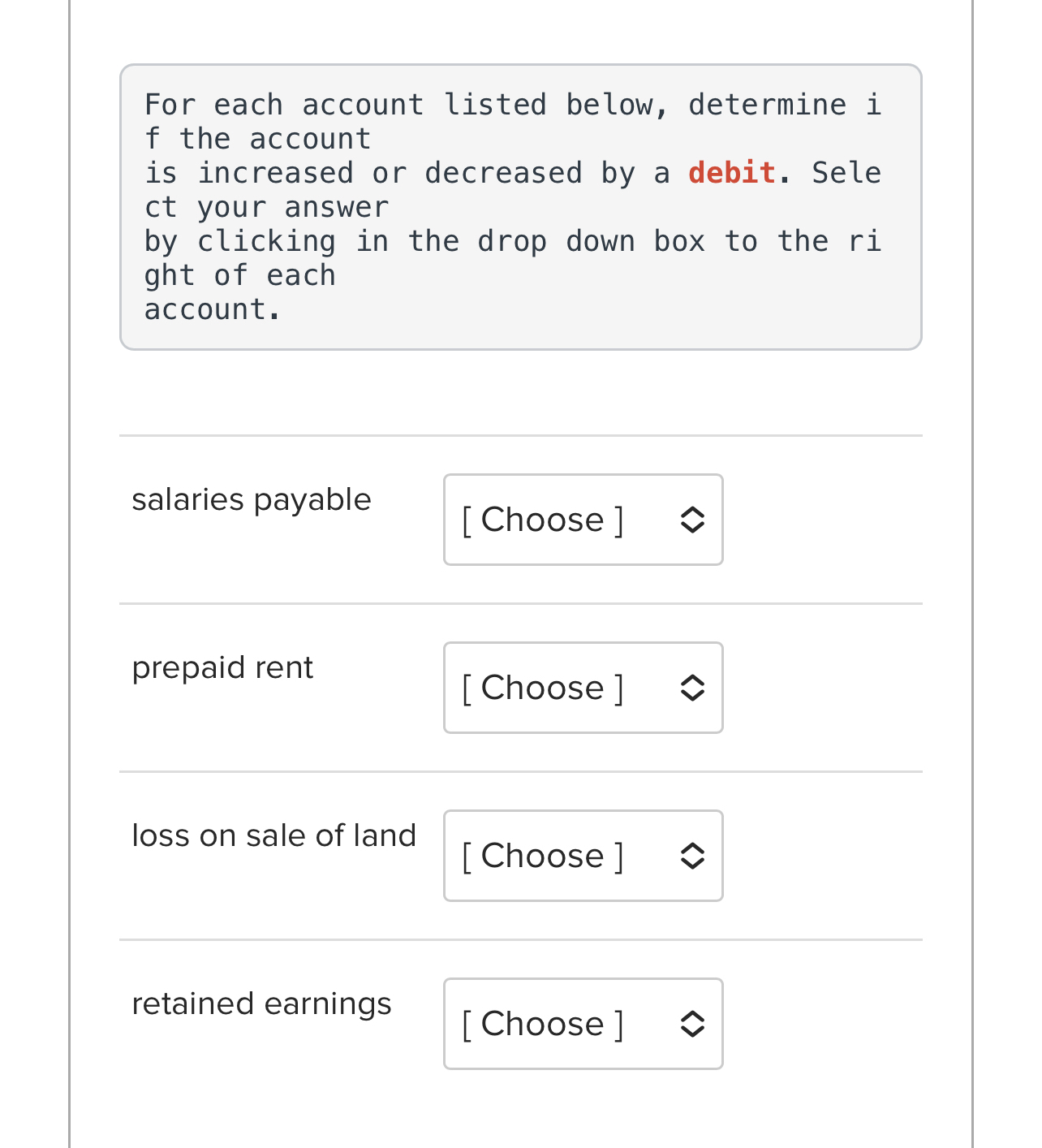 Solved For each account listed below, determine i f ﻿the | Chegg.com