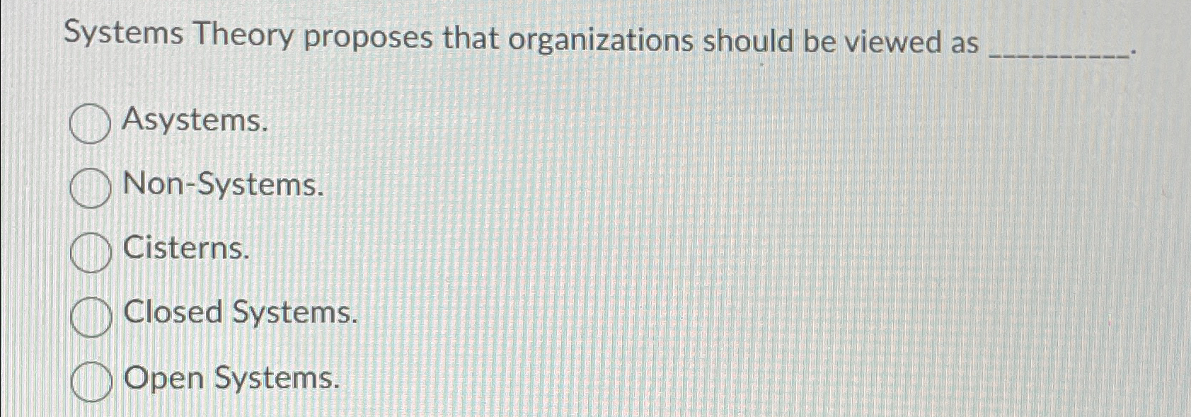 Solved Systems Theory proposes that organizations should be