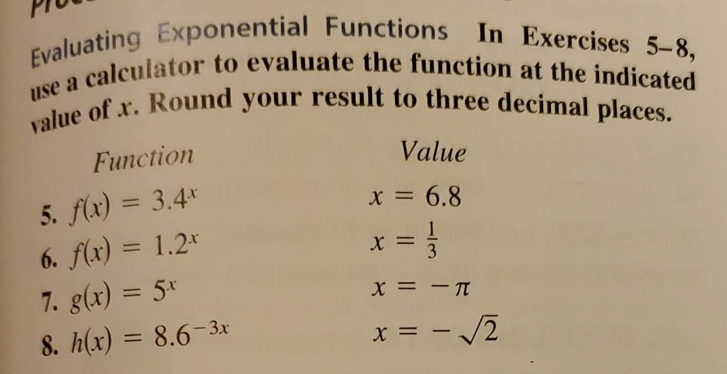 Evaluating functions deals calculator