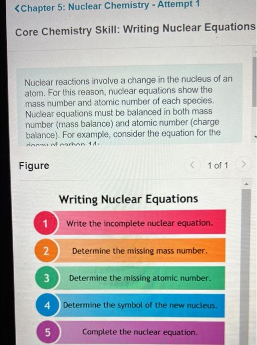 Solved Writing Nuclear Equations 1 Write the incomplete | Chegg.com