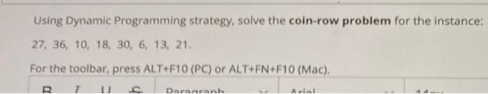 Solved Using Dynamic Programming strategy, solve the | Chegg.com