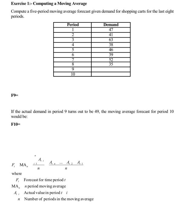 Solved Exercise 1:- Computing a Moving Average Compute a | Chegg.com