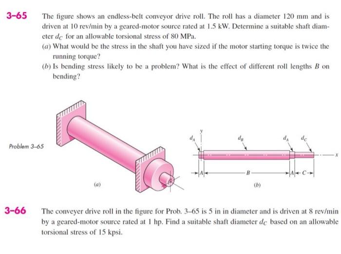 Solved 5 The figure shows an endless-belt conveyor drive | Chegg.com