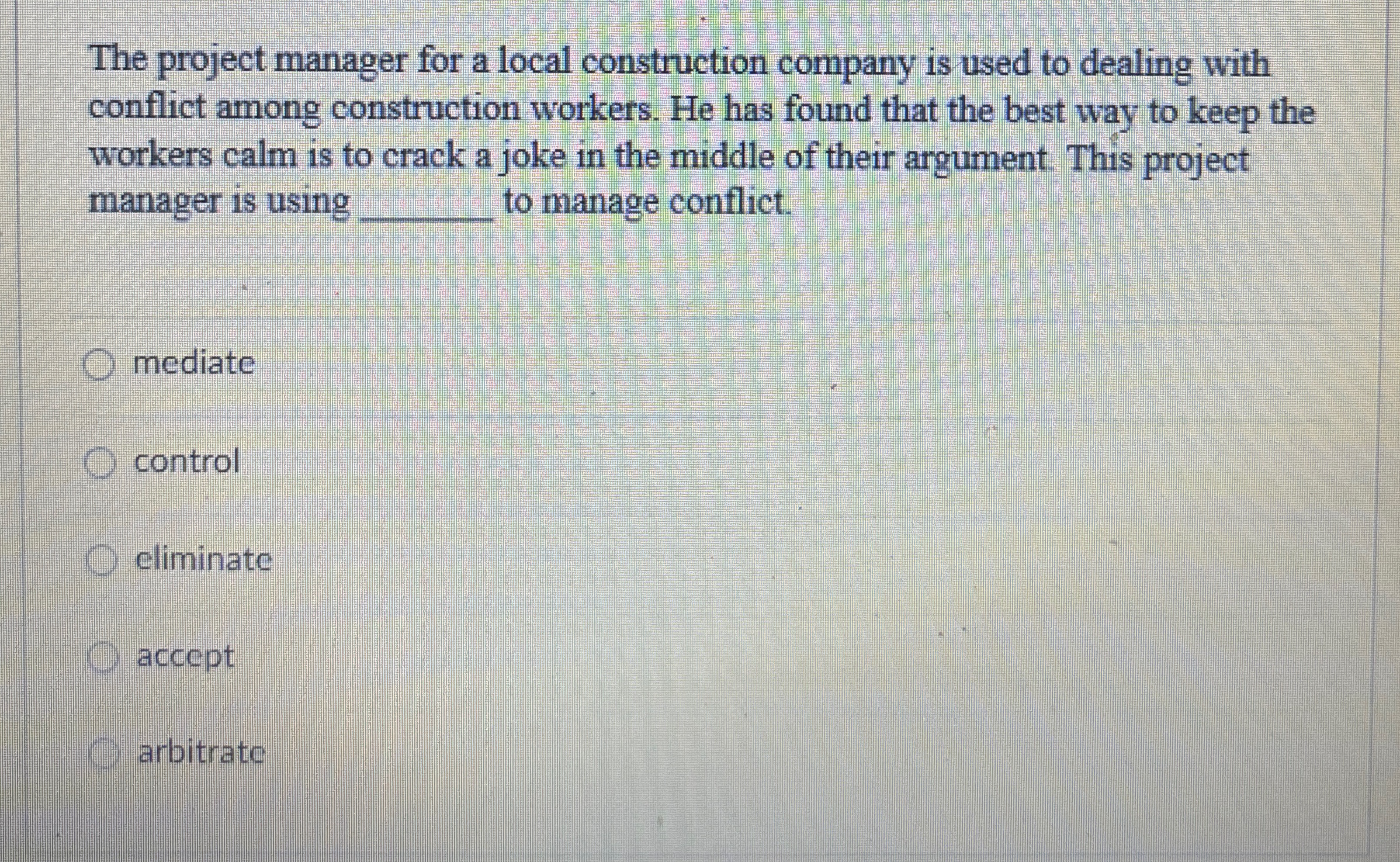 Solved The project manager for a local construction company | Chegg.com
