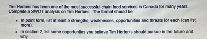 tim hortons case study strategic management