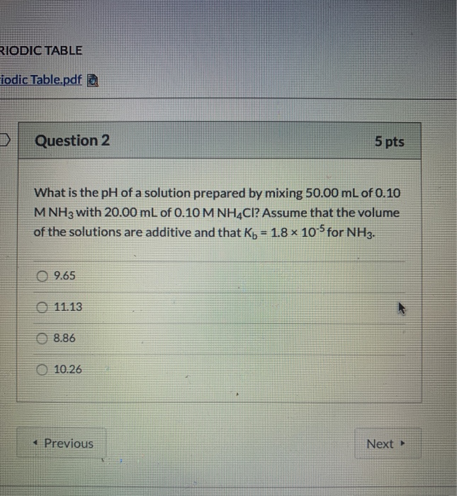 Solved RIODIC TABLE iodic Table.pdf @ Question 2 5 pts What | Chegg.com