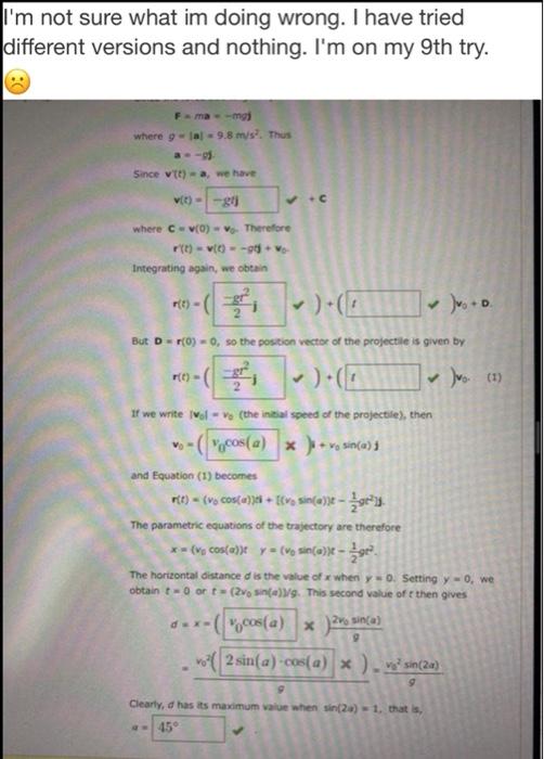 Solved I'm not sure what im doing wrong. I have tried | Chegg.com