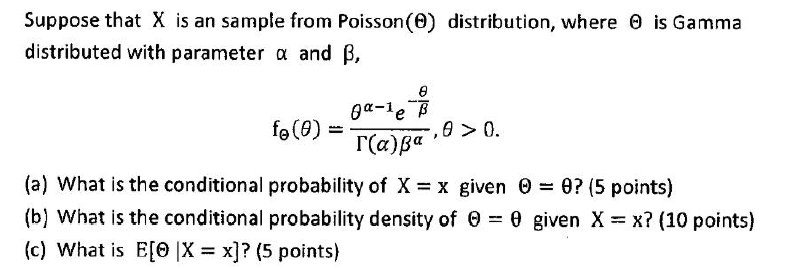 Solved Suppose that x ﻿is an sample from Poisson (Θ) | Chegg.com