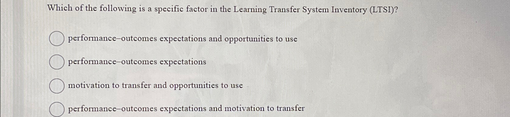 Solved Which of the following is a specific factor in the | Chegg.com