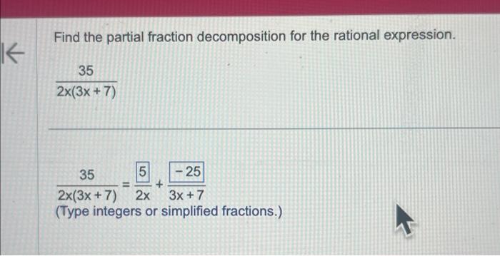 Solved Find The Partial Fraction Decomposition For The | Chegg.com