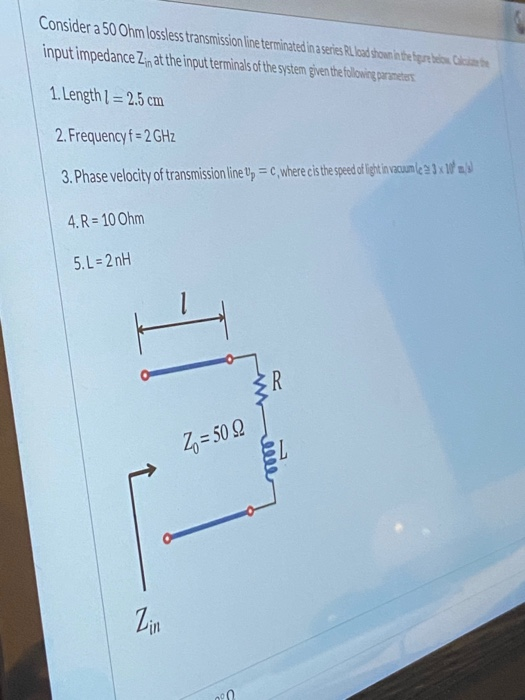 Solved Consider a 50 Ohm lossless transmission line | Chegg.com