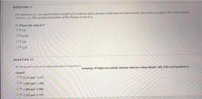 Solved QUESTION 12 For this Question (12), use the | Chegg.com