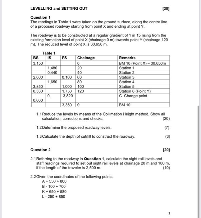 Solved arring to the roadway in Question 1 , calculate the | Chegg.com