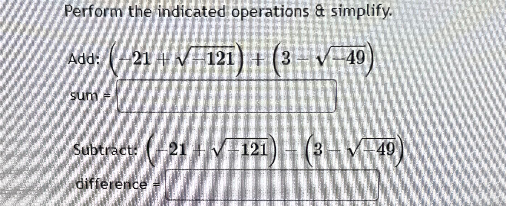 Solved Perform the indicated operations a simplify. ﻿Add: | Chegg.com