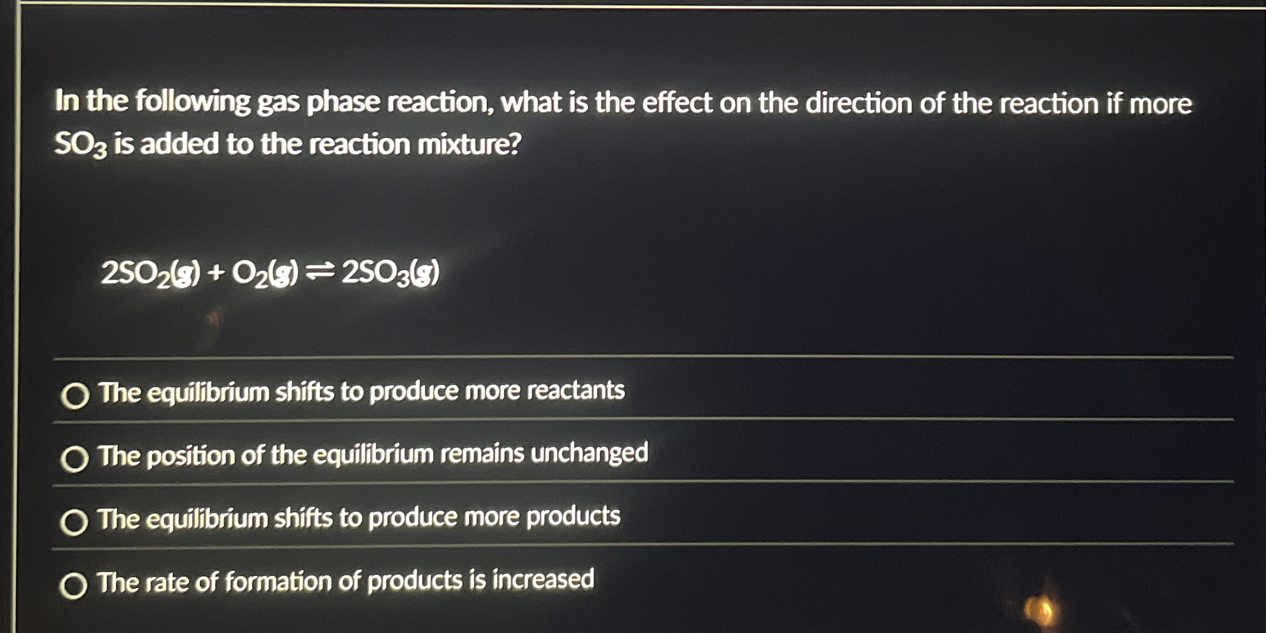 Solved In the following gas phase reaction, what is the | Chegg.com