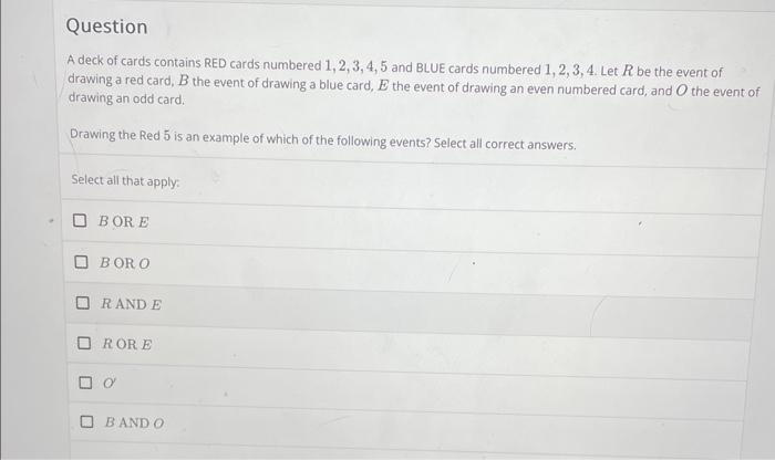 Solved A Deck Of Cards Contains RED Cards Numbered 1,2,3,4,5 | Chegg.com