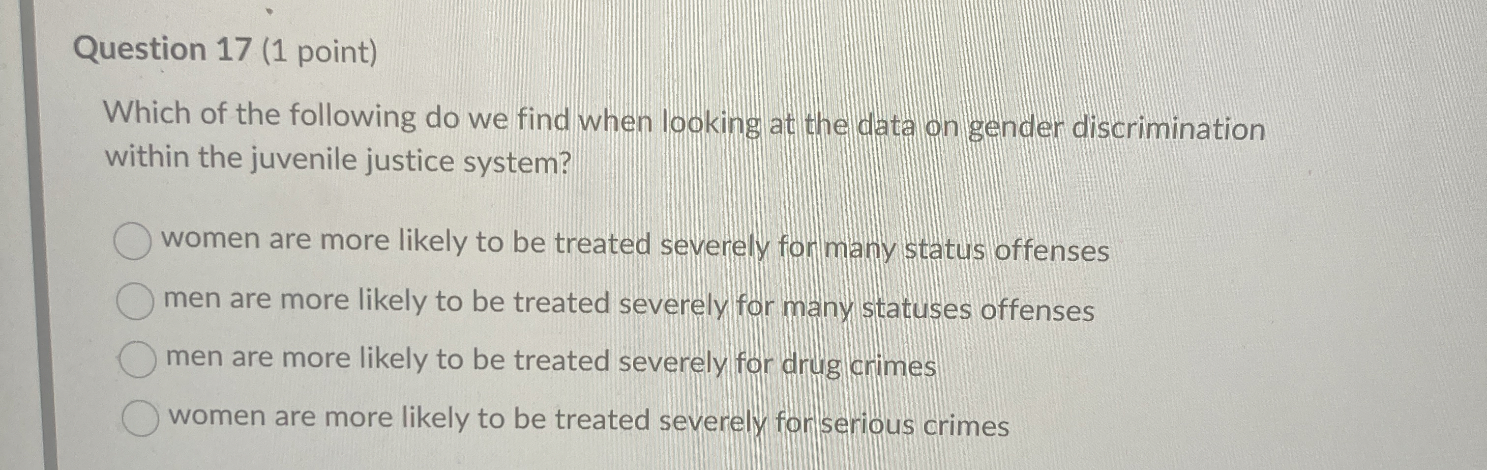 Solved Question 17 (1 ﻿point)Which of the following do we | Chegg.com