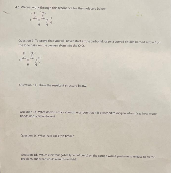 Solved 4.1 We will work through this resonance for the | Chegg.com