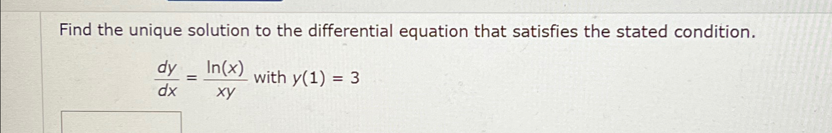 Solved Find the unique solution to the differential equation | Chegg.com
