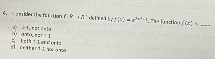 Solved 4. Consider the function f:R→R+defined by | Chegg.com