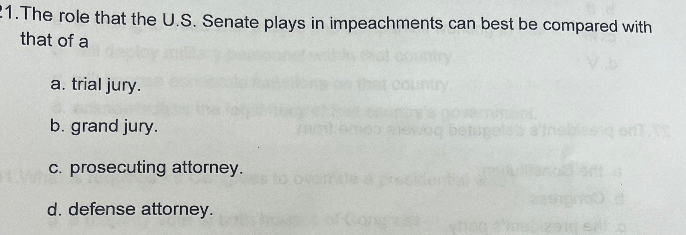 Solved The Role That The U.S. ﻿Senate Plays In Impeachments | Chegg.com