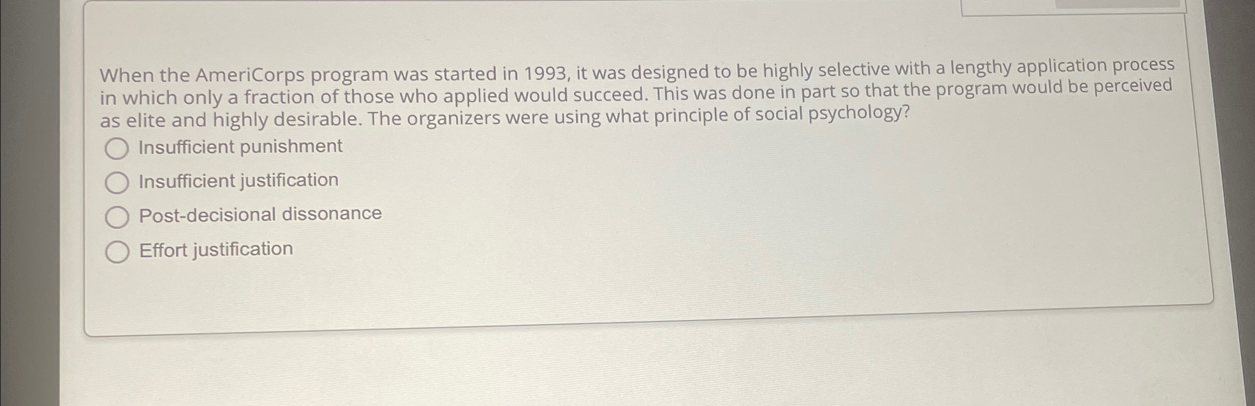 Solved When the AmeriCorps program was started in 1993, ﻿it | Chegg.com