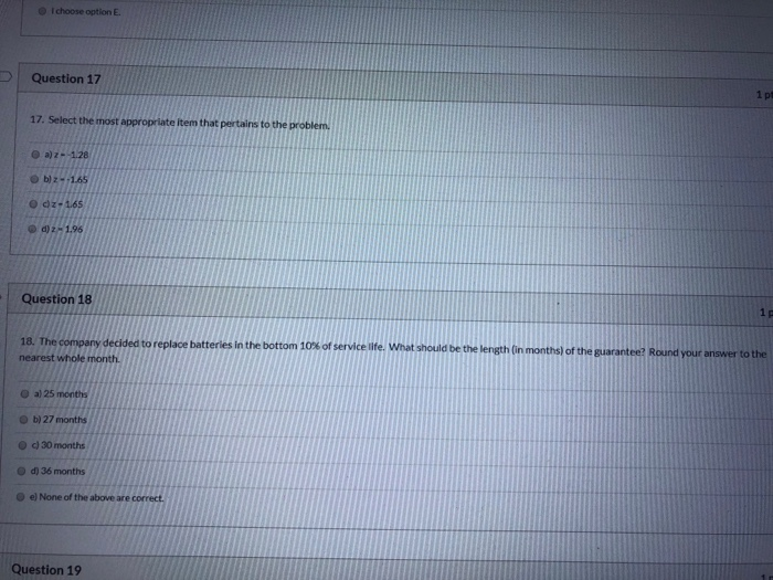 Solved V. USE THE INFORMATION BELOW TO ANSWER PROBLEMS 16 | Chegg.com