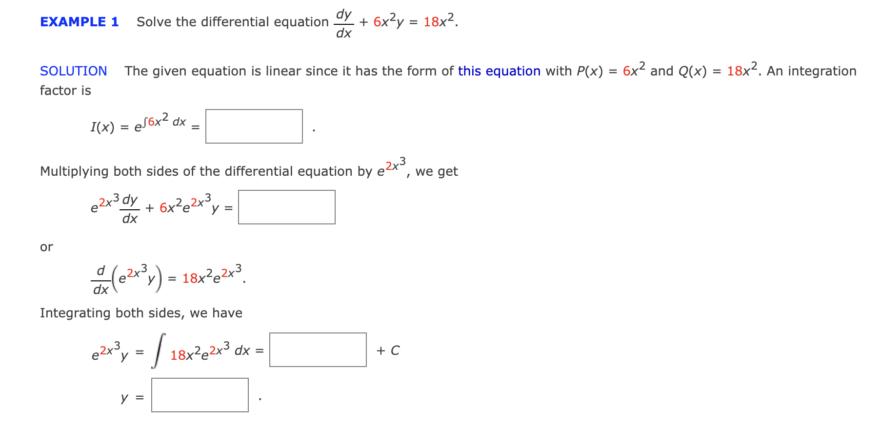 Solved EXAMPLE 1 ﻿Solve the differential equation | Chegg.com