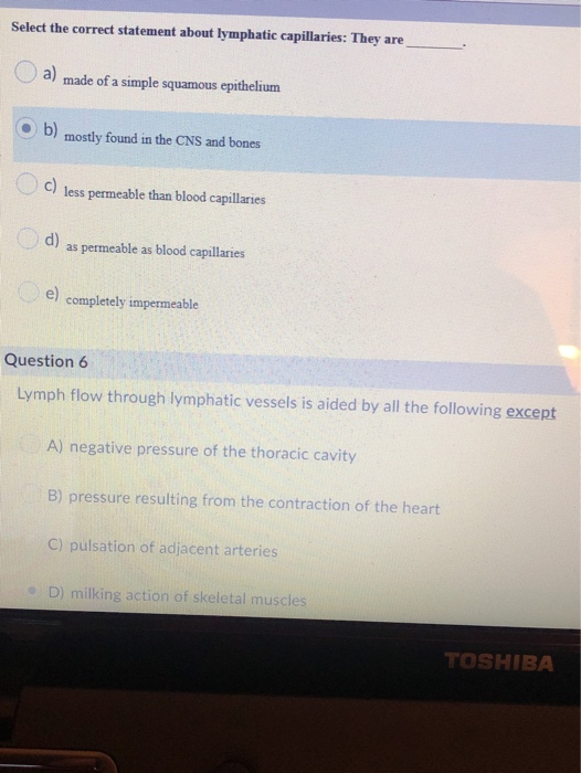 Solved Select the correct statement about lymphatic