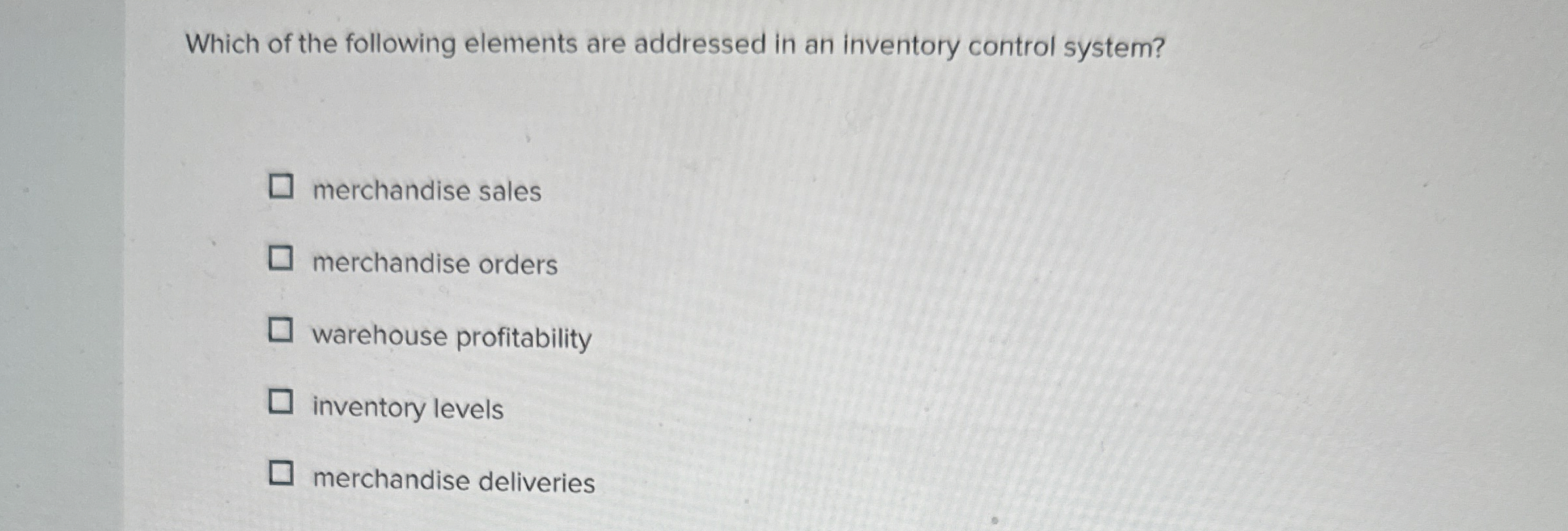 Solved Which of the following elements are addressed in an