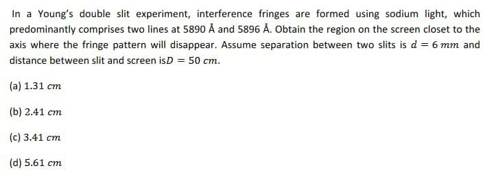 Solved In a Young's double slit experiment, interference | Chegg.com
