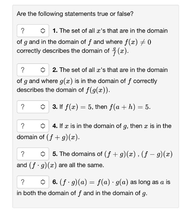 Solved Are the following statements true or false? 1. The | Chegg.com
