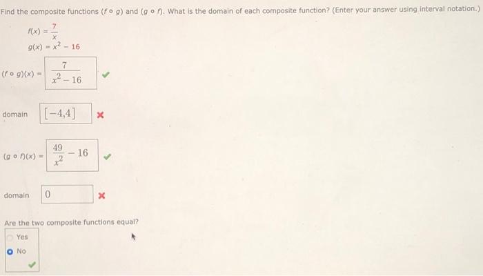 Solved Find the composite functions (fºg) and (g on. What is | Chegg.com
