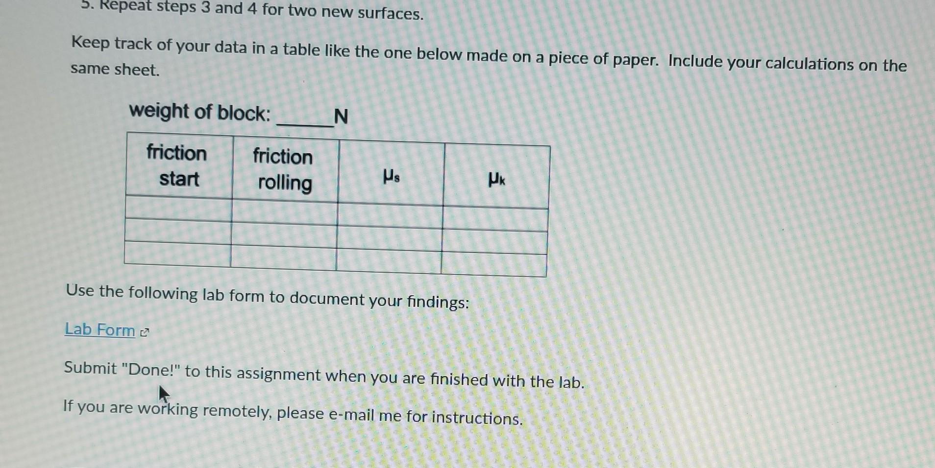 Solved Lab - Coefficient of Friction #1 Start Assignment Due | Chegg.com