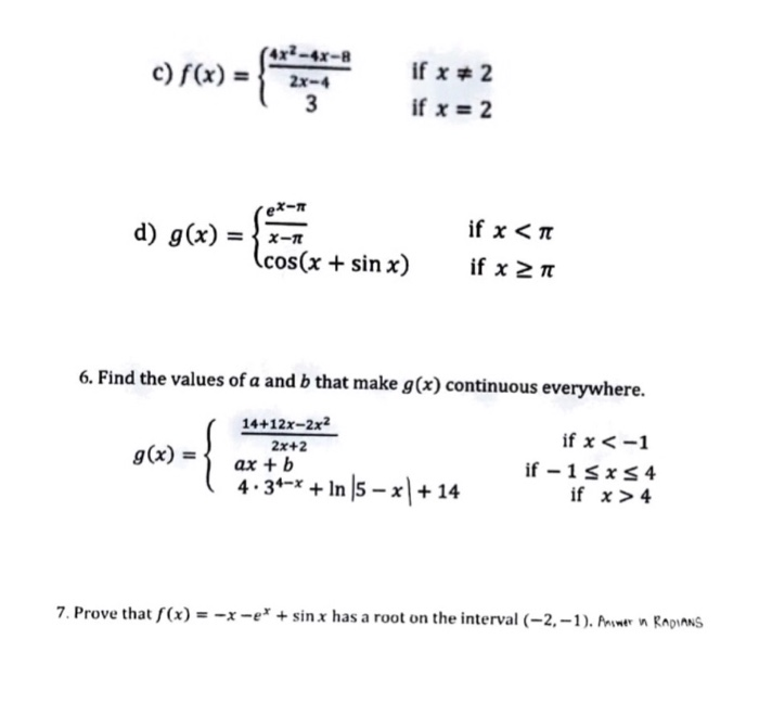 Solved C F X Ax 4x 8 2x 4 3 If X 2 If X 2 Ex D Chegg Com