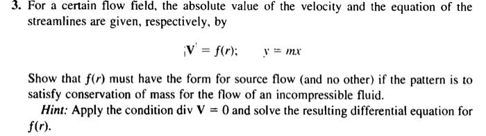 Solved A Two-dimensional Velocity Field Is Described In | Chegg.com