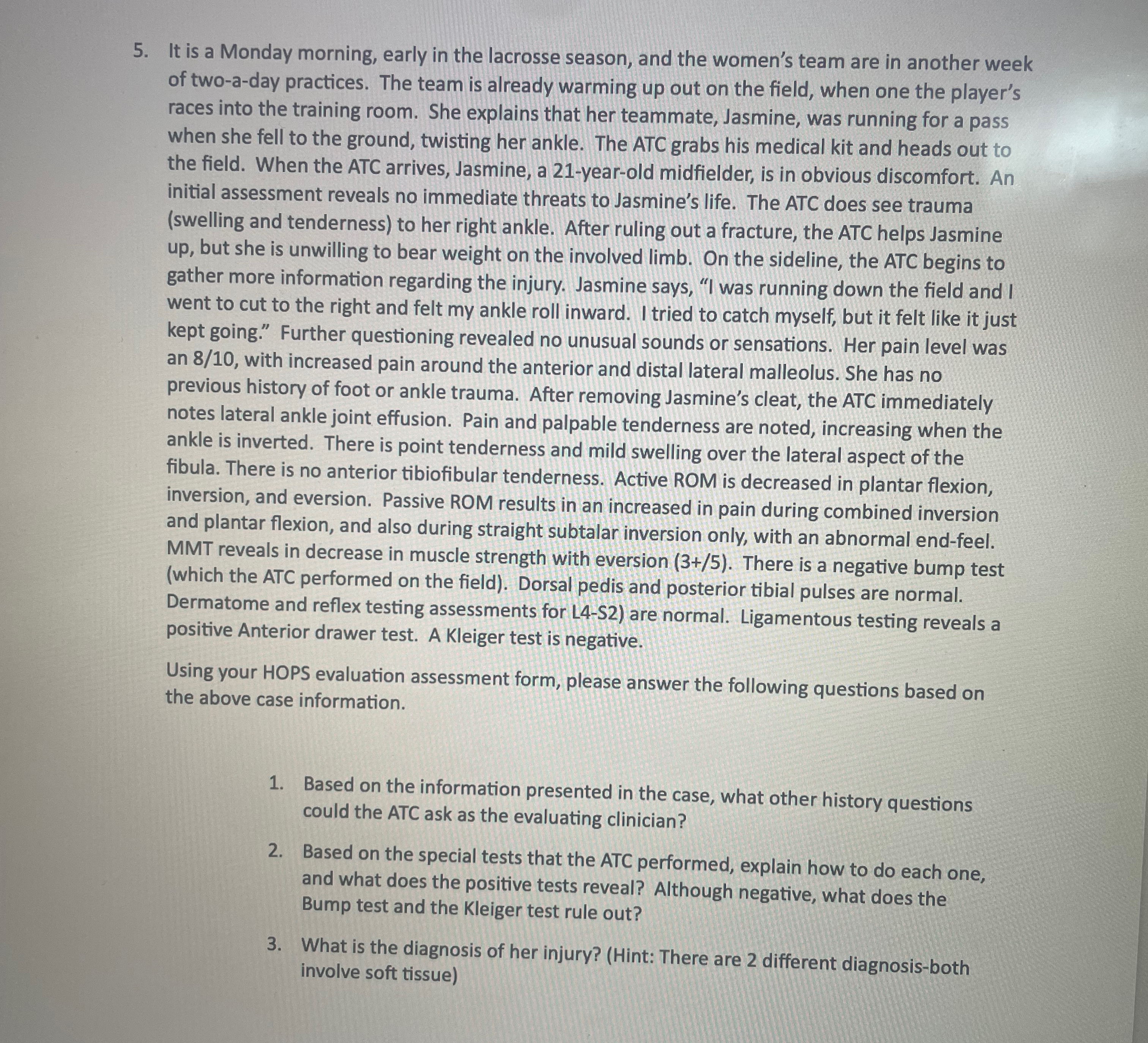 Solved Please read the scenario and answer the following | Chegg.com