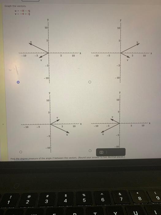 Solved Graph the vectors . u = - 8i - 4j; v = - 4i + 2j | Chegg.com