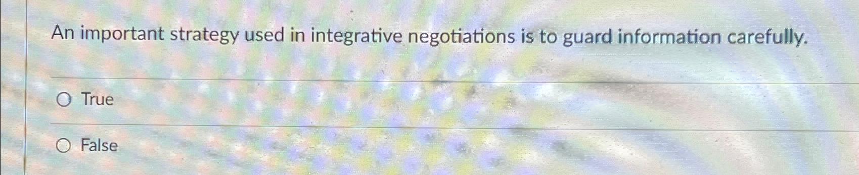 Solved An important strategy used in integrative | Chegg.com